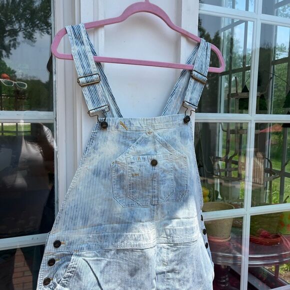 Faherty Cotton Indigo Tie Dye Mechanic Summer Wash Overalls NWT - Picture 7 of 14